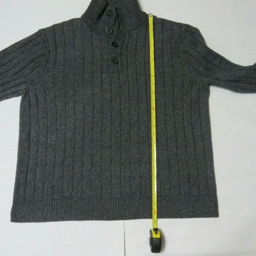 Banana Republic Men's Button Packet Pullover Sweater Heather Gray Size Large